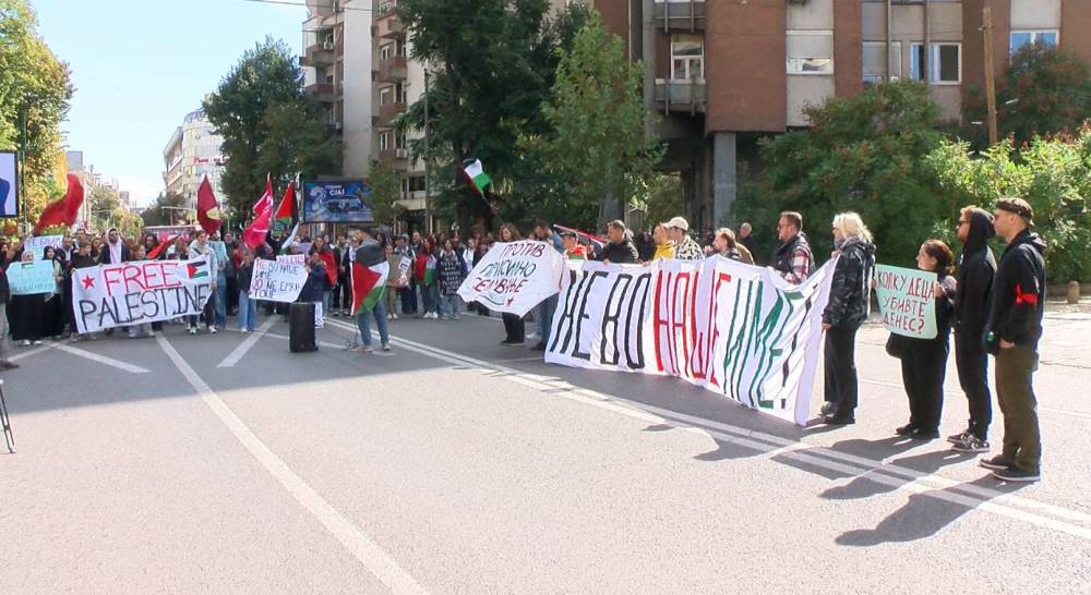 Македонија со дипломатски средства да се спротивстави на геноцидот во Газа - протестен марш на граѓанската иницијатива „Сите за Палестина“ - telma.com.mk